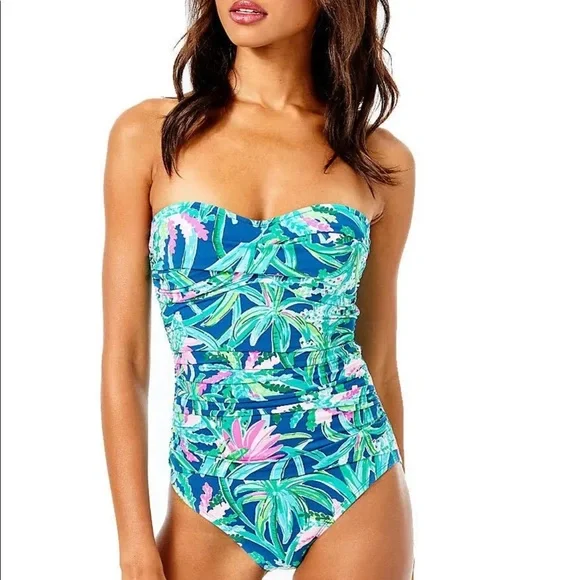 NWT Lilly Pulitzer Flamenco One-Piece Macaw Blue Sweet Escape Size 2 - Picture 6 of 8